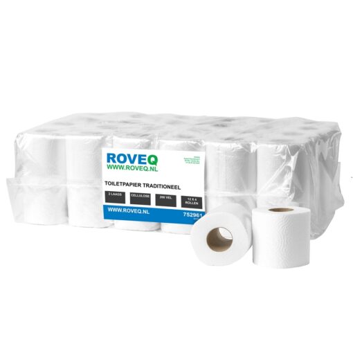 Hygienepapier Toiletpapier traditioneel cellulose 2 laags 200 vel 48 rol