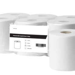 Poetsrol midi recycled tissue 1laags-Papier (merk)