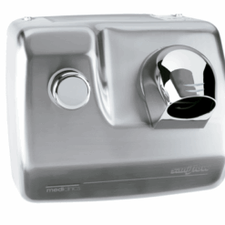 Haardroger drukknop INOX look-Mediclinics
