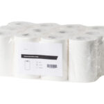 Poetsrol mini met koker cellulose 1laags-Papier (merk)